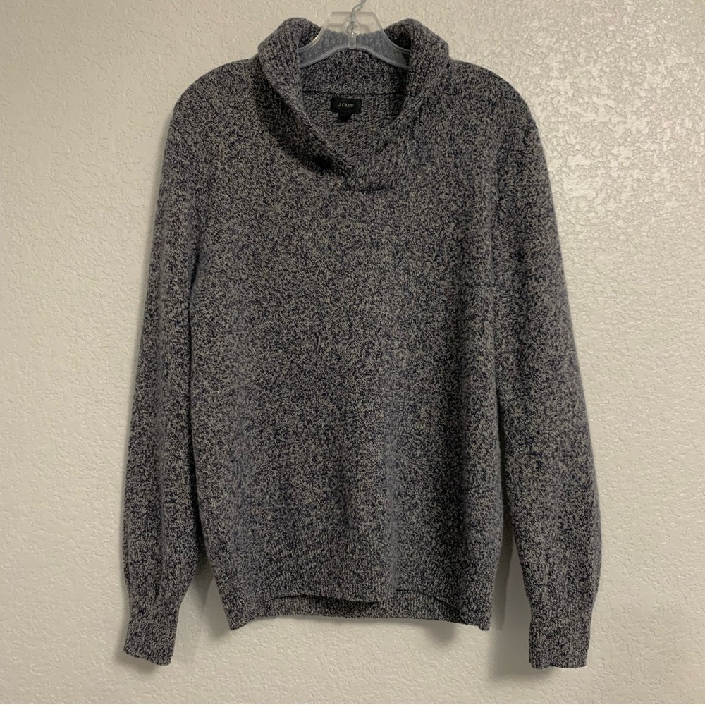 J Crew Sweater Mens L Lambs Wool Shawl Collar Long Sleeve Classic Preppy